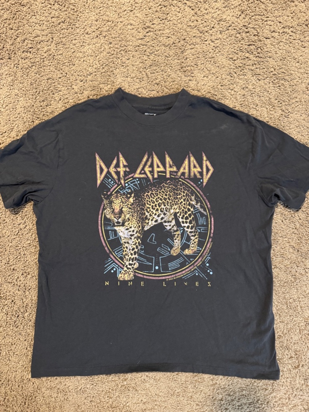 Abercrombie & Fitch Black Cotton Logo Tee Def Leppard size small